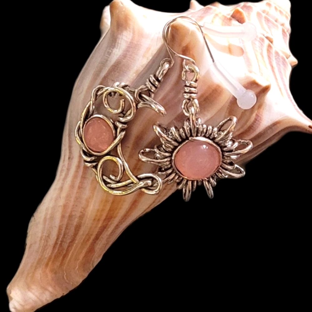 Asymmetrical Earrings- Sun & Moon